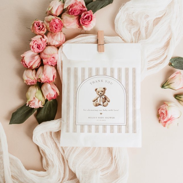 We Can Bearly Wait Elegant Baby Shower Favour Bag (Creator Uploaded)