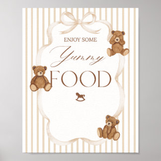 We Can Bearly Wait Elegant Baby Shower food Poster