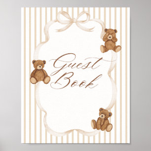 We Can Bearly Wait Elegant Baby Shower guest book