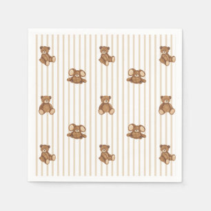 We Can Bearly Wait Elegant Baby Shower Napkin