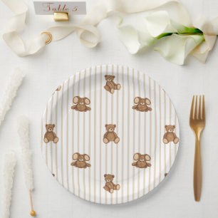We Can Bearly Wait Elegant Baby Shower Paper Plate