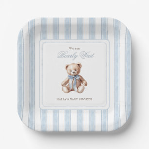 We Can Bearly Wait Elegant Baby Shower  Paper Plate