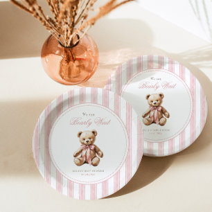 We Can Bearly Wait Elegant Baby Shower Paper Plate