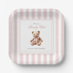We Can Bearly Wait Elegant Baby Shower Paper Plate