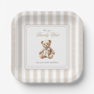 We Can Bearly Wait Elegant Baby Shower  Paper Plate