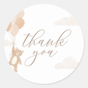 We Can Bearly Wait Gender Neutral Baby Shower Classic Round Sticker