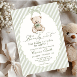 We Can Bearly Wait Gender Neutral Baby Shower Invitation