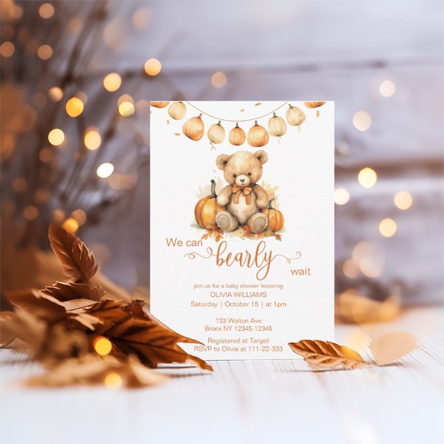 We Can Bearly Wait Gender Neutral Baby Shower Invitation (Creator Uploaded)