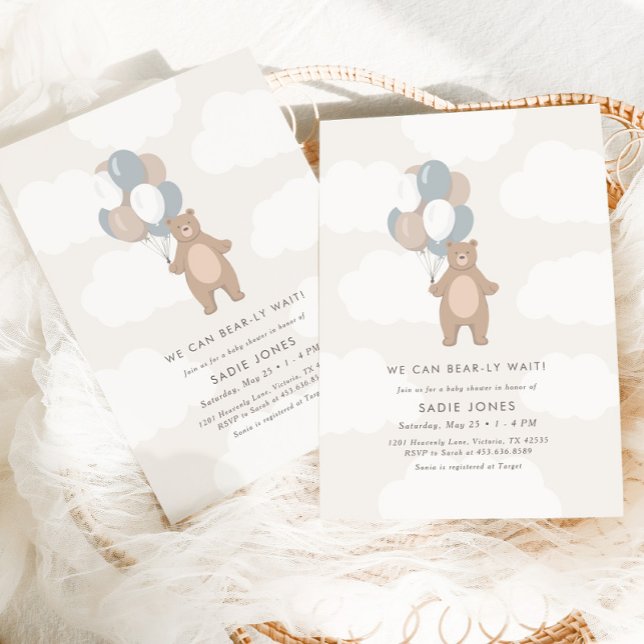 We Can Bearly Wait | Gender Neutral Baby Shower Invitation (Creator Uploaded)