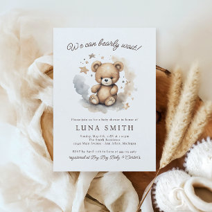 We Can Bearly Wait Gender Neutral Baby Shower Invitation