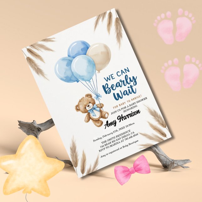 We Can Bearly Wait Gender Neutral Baby Shower  Invitation (Creator Uploaded)