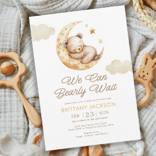 We Can Bearly Wait Gender Neutral Baby Shower Invitation