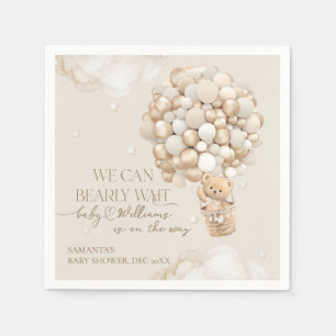 We Can Bearly wait Gender Neutral Baby Shower Napkin