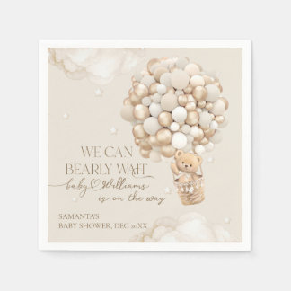 We Can Bearly wait Gender Neutral Baby Shower Napkin