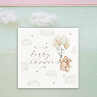 We Can Bearly Wait Gender Neutral Baby Shower Napkin