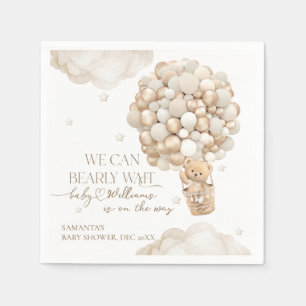 We Can Bearly wait Gender Neutral Baby Shower Napkin