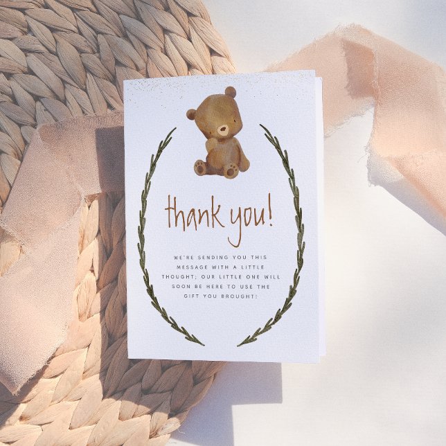 We Can Bearly Wait Gender Neutral Baby Shower Thank You Card (Creator Uploaded)