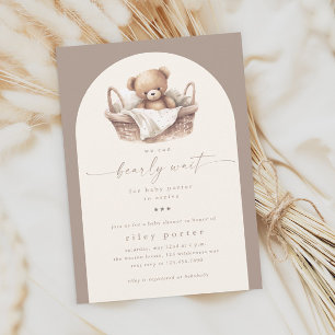 We Can Bearly Wait Gender Neutral Boho Baby Shower Invitation