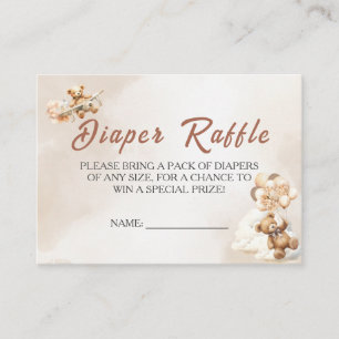 We Can Bearly Wait Gender Neutral DIAPER RAFFLE Enclosure Card