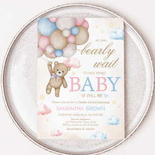 We Can Bearly Wait Gender Reveal Invitation