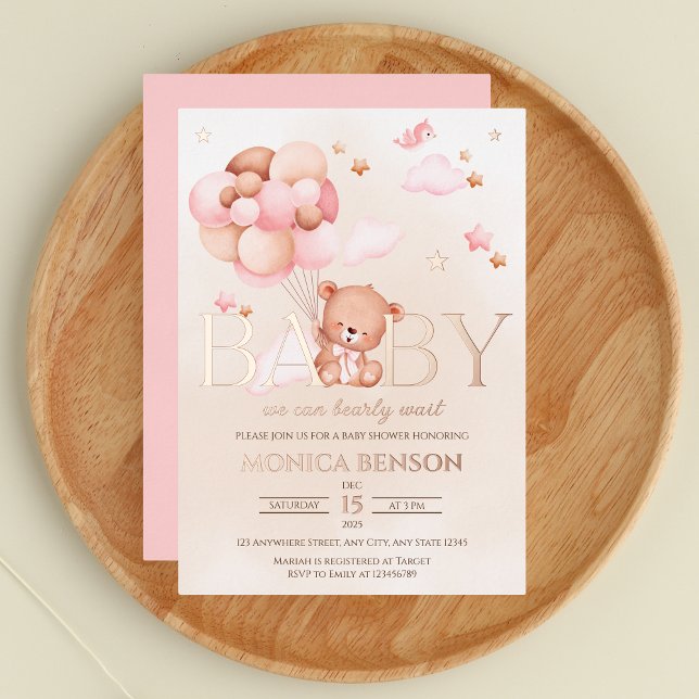 We Can Bearly Wait Girl Pink Beige Rose Gold (Creator Uploaded)