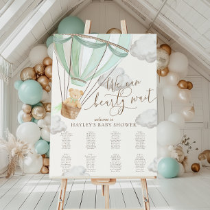 We Can Bearly Wait Green Baby Shower Seating Chart