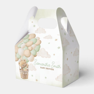 We Can Bearly Wait Green Bear Baby Shower Favour Box