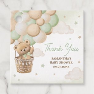 We Can Bearly Wait Green Bear Baby Shower Favour Tags