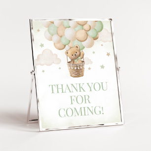 We Can Bearly Wait Green Bear Thank you for Coming Poster