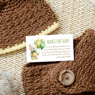 We can bearly wait green teddy bear book request enclosure card