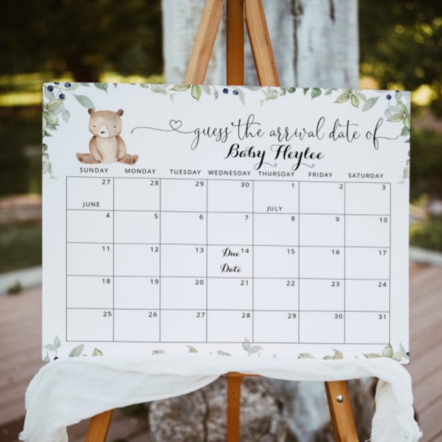 We can bearly wait Guess the due Date calendar Poster (Creator Uploaded)