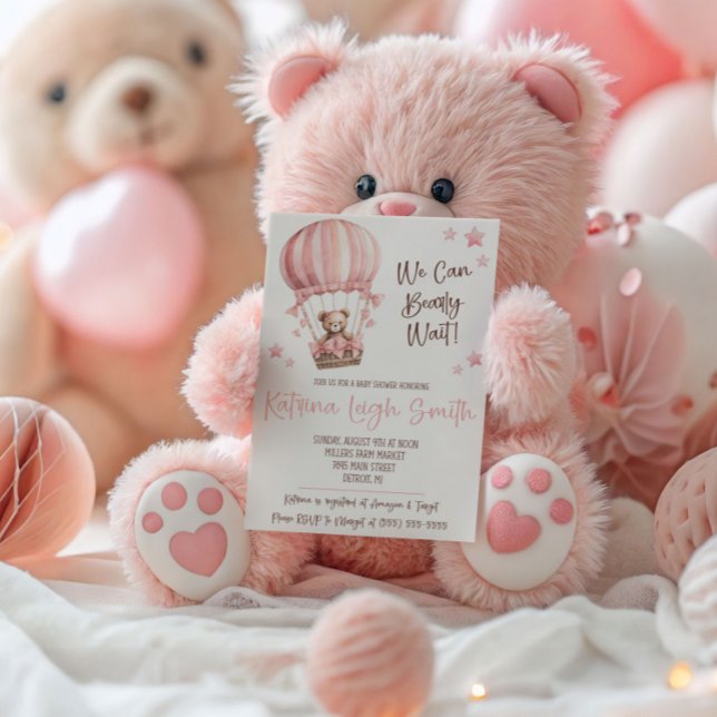 We can bearly Wait! Hot Air Balloon Baby Shower Invitation (Creator Uploaded)