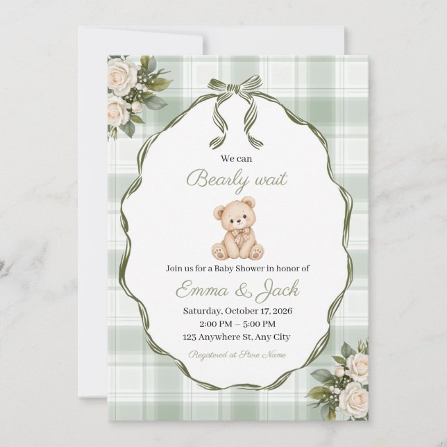 We can bearly wait invitation (Front)