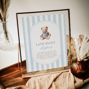 We Can Bearly Wait Late Night Diapers Game Sign