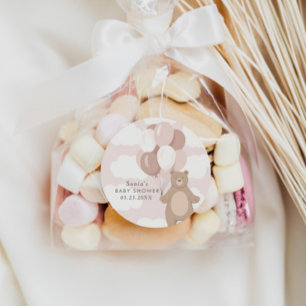 We Can Bearly Wait   Light Pink Baby Girl Classic Round Sticker