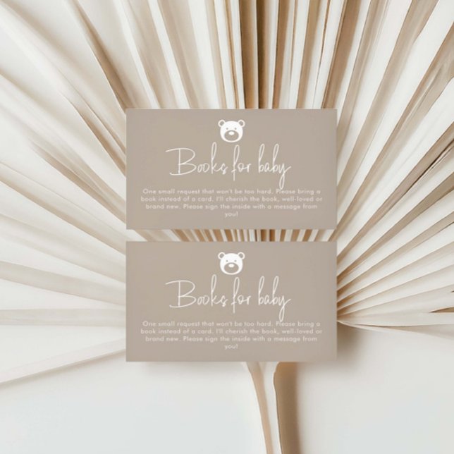 We Can Bearly Wait Minimalist Books For Baby Enclosure Card (Creator Uploaded)
