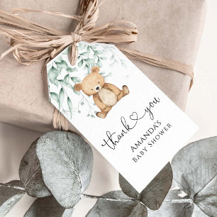 We Can Bearly Wait Minimalist Greener Baby Shower Gift Tags