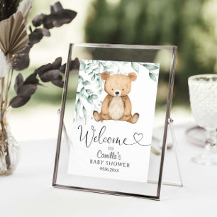 We Can Bearly Wait Minimalist Greener Baby Shower Poster