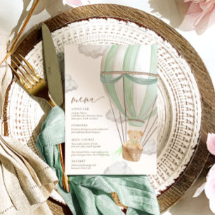 We Can Bearly Wait Mint Green Baby Shower  Menu