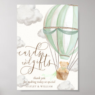 We Can Bearly Wait Mint Green Cards and Gifts Poster