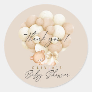 We can Bearly Wait Neutral Baby Shower Classic Round Sticker