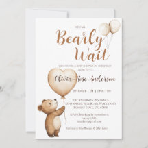 We Can Bearly Wait Neutral Baby Shower Invitation