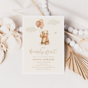 We Can Bearly Wait Neutral Baby Shower Invitation