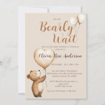 We Can Bearly Wait Neutral Baby Shower Invitation