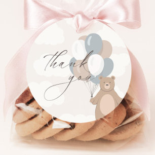 We Can Bearly Wait   Neutral Blue Boy's Favour Tags