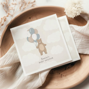 We Can Bearly Wait   Neutral Blue Boy's Napkin