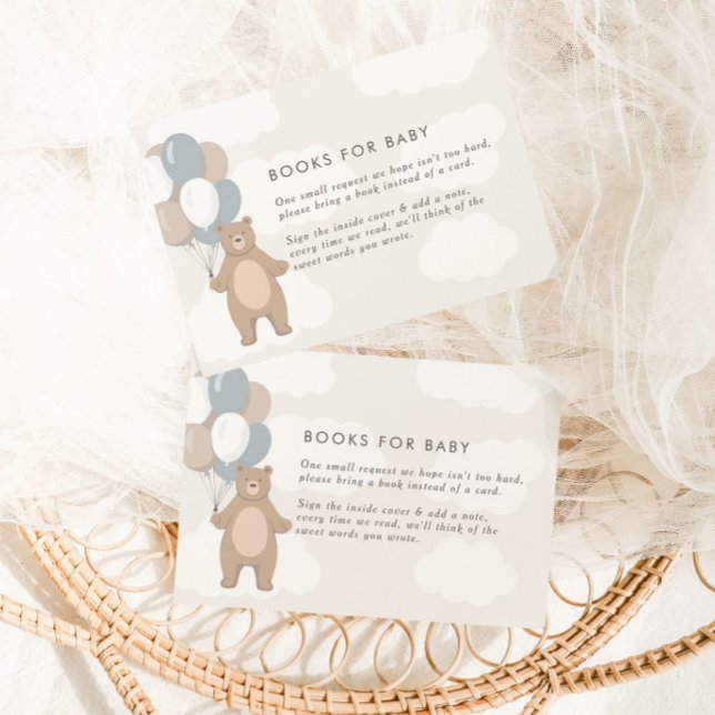 We Can Bearly Wait | Neutral Books for Baby Shower Enclosure Card (Creator Uploaded)