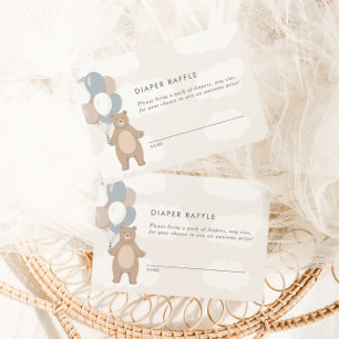 We Can Bearly Wait   Neutral Diaper Raffle Shower Enclosure Card