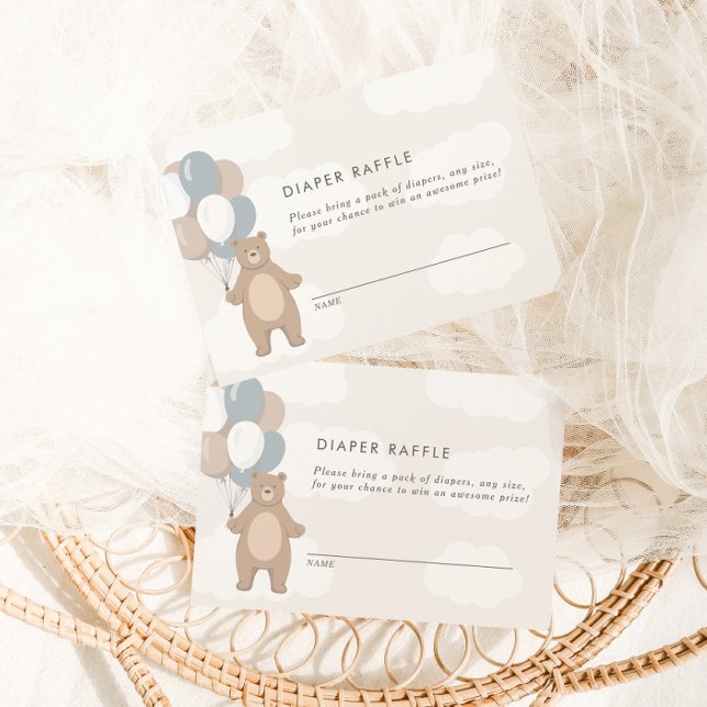 We Can Bearly Wait | Neutral Diaper Raffle Shower Enclosure Card (Creator Uploaded)