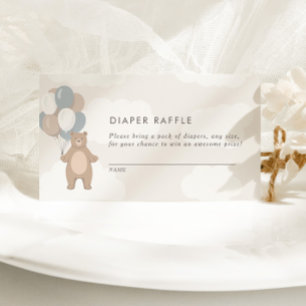 We Can Bearly Wait Neutral Diaper Raffle Shower Enclosure Card